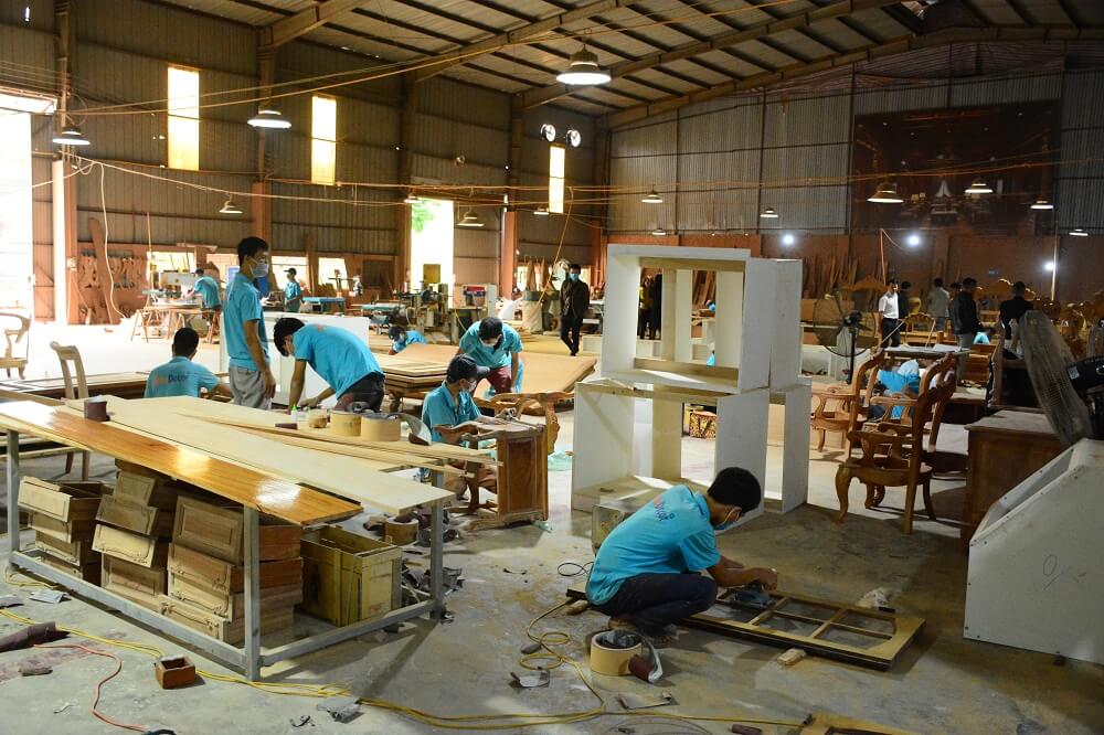 Xưởng sản xuất nội thất với các công đoạn gia công đồ gỗ