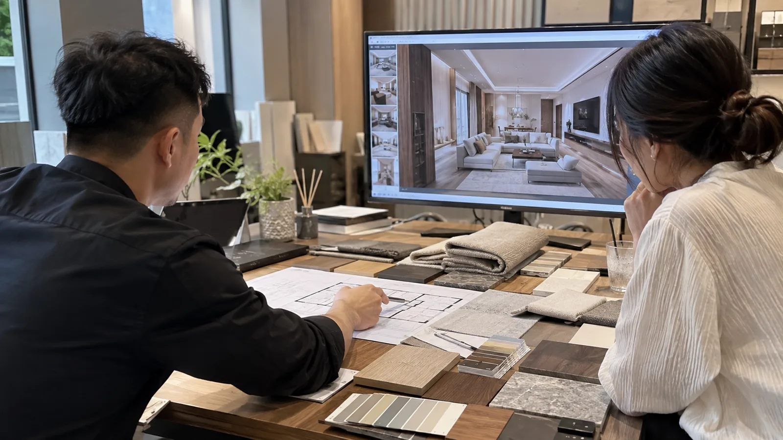 Thiết kế thi công nội thất trọn gói trong buổi chốt vật liệu